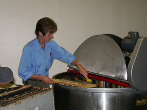 Extractors remove the honey from the honeycomb